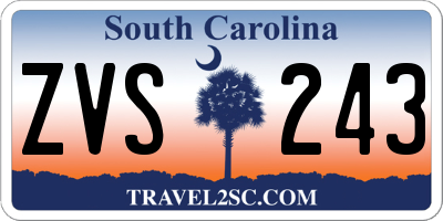 SC license plate ZVS243