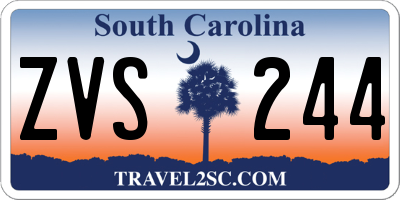 SC license plate ZVS244