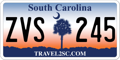 SC license plate ZVS245