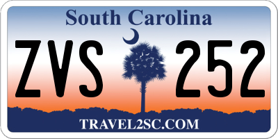 SC license plate ZVS252