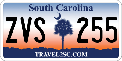 SC license plate ZVS255