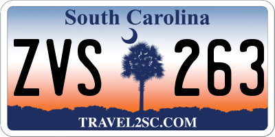 SC license plate ZVS263