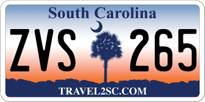 SC license plate ZVS265