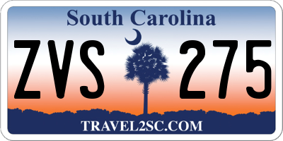 SC license plate ZVS275