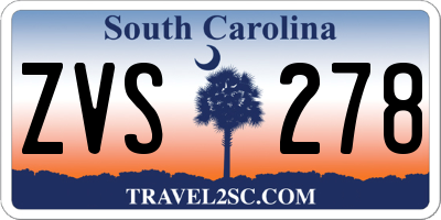 SC license plate ZVS278