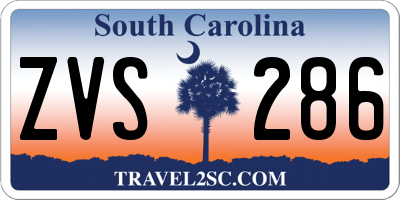 SC license plate ZVS286