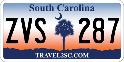 SC license plate ZVS287