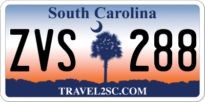 SC license plate ZVS288