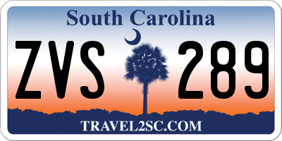 SC license plate ZVS289