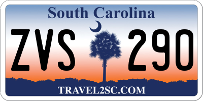 SC license plate ZVS290