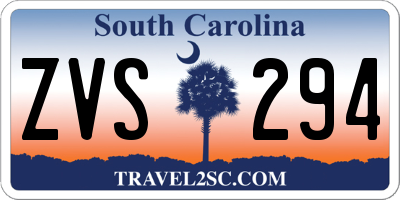 SC license plate ZVS294
