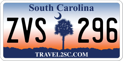 SC license plate ZVS296