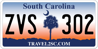 SC license plate ZVS302