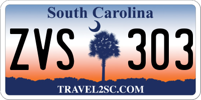 SC license plate ZVS303