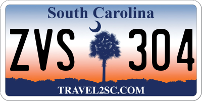 SC license plate ZVS304