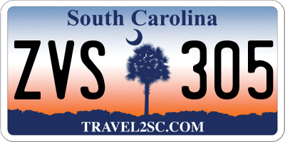 SC license plate ZVS305