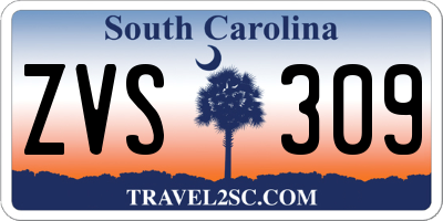 SC license plate ZVS309