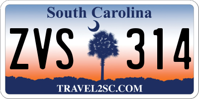 SC license plate ZVS314