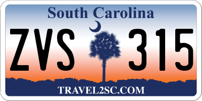 SC license plate ZVS315