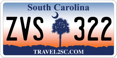 SC license plate ZVS322