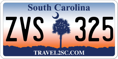 SC license plate ZVS325