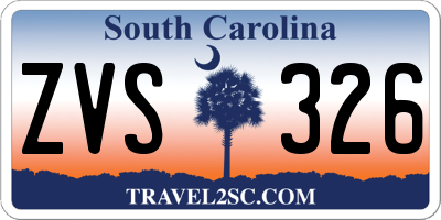 SC license plate ZVS326