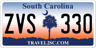 SC license plate ZVS330