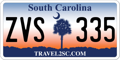 SC license plate ZVS335