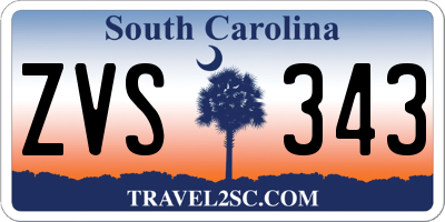 SC license plate ZVS343