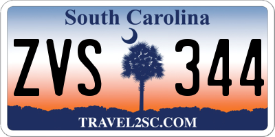 SC license plate ZVS344