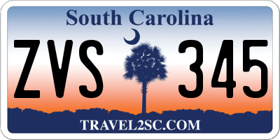 SC license plate ZVS345