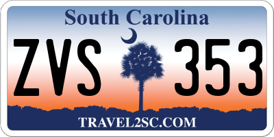 SC license plate ZVS353