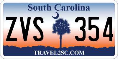 SC license plate ZVS354