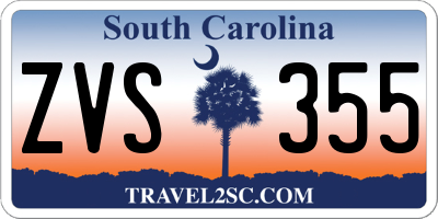 SC license plate ZVS355