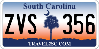 SC license plate ZVS356