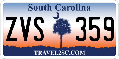 SC license plate ZVS359