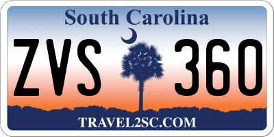 SC license plate ZVS360
