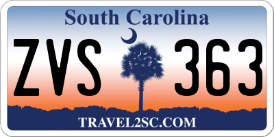 SC license plate ZVS363