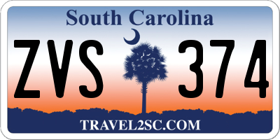 SC license plate ZVS374