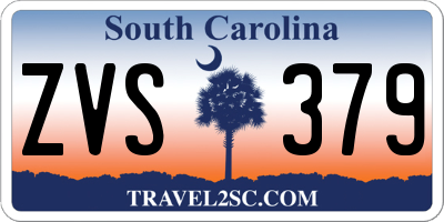 SC license plate ZVS379