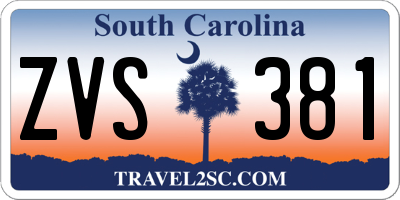 SC license plate ZVS381