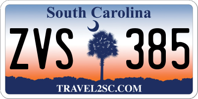 SC license plate ZVS385