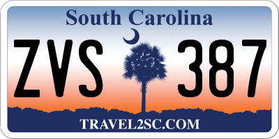 SC license plate ZVS387