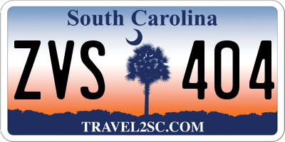 SC license plate ZVS404