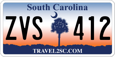 SC license plate ZVS412