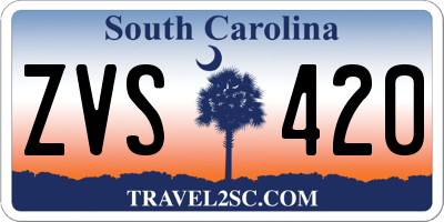 SC license plate ZVS420