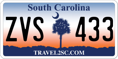 SC license plate ZVS433
