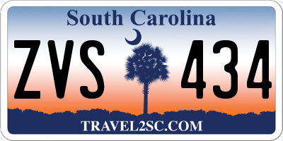 SC license plate ZVS434