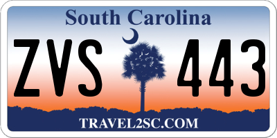 SC license plate ZVS443