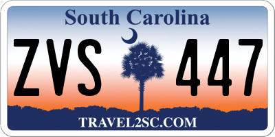 SC license plate ZVS447